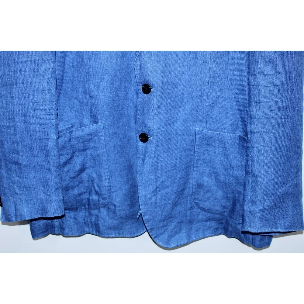 Peter Millar Men's XL Blue 100% Linen 2-Button Summer Blazer Jacket - Picture 4 of 11